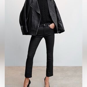 MANGO Waxed Straight Jeans Size 2